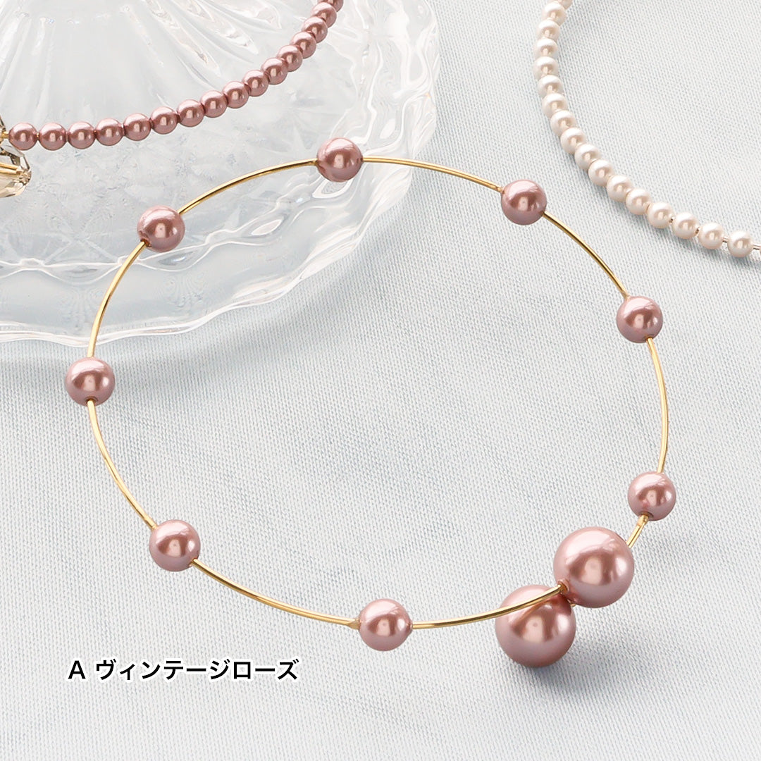 Material list No.ER0376Kiwa crystals2 types of pearl bracelets