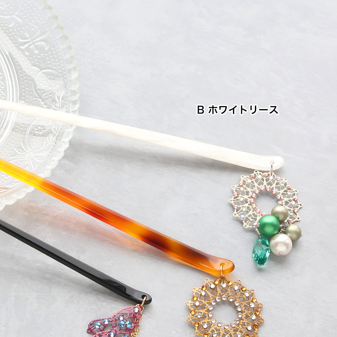 材料表No.ER0385　イタリア製フィリグリーのかんざし3種