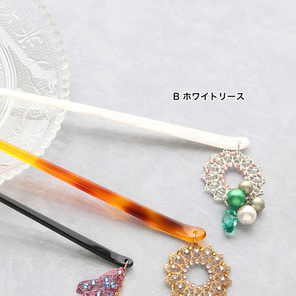 材料表No.ER0385　イタリア製フィリグリーのかんざし3種