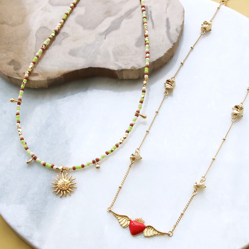 Material list No.ER0404 2 types of Spanish parts motif necklace