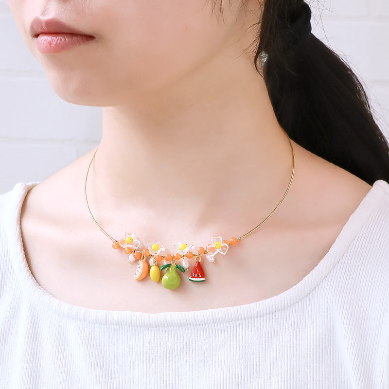 材料表No.ER0405 スペインパーツのフルーツモチーフネックレス – 貴和