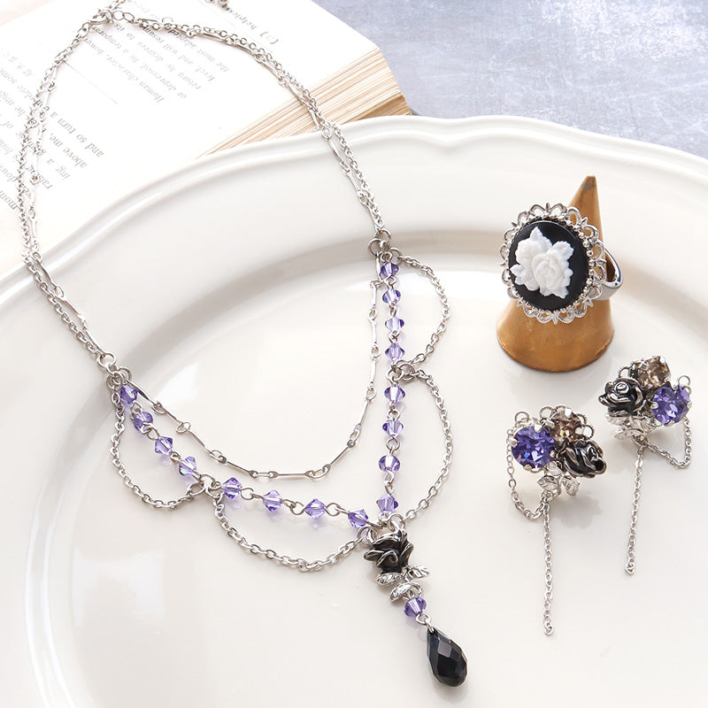 Material list No. ER0415 Charm rose noir taste accessories 3 types