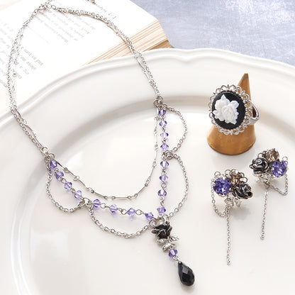 Material list No. ER0415 Charm rose noir taste accessories 3 types