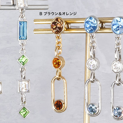 材料表No.ER0426　メタルリングパーツのマルチカラーピアス2種