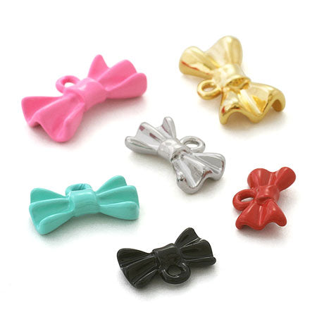 Charm Girls Ribbon Rhodium Color