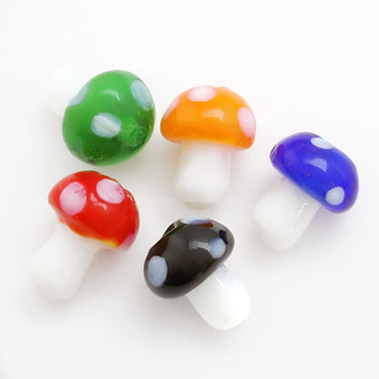 Glass beads mushroom green.
