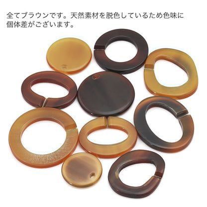 Buffalo Horn Parts Ring Oval Brown [Outlet]