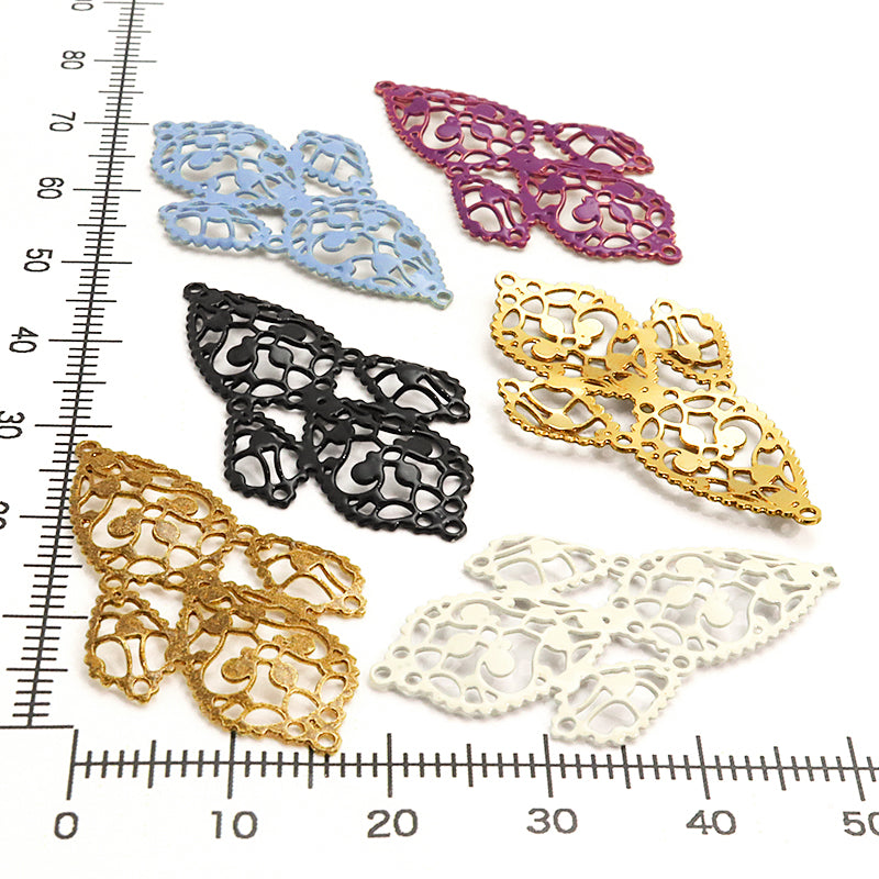 Italian filigree parts Botanica ivory