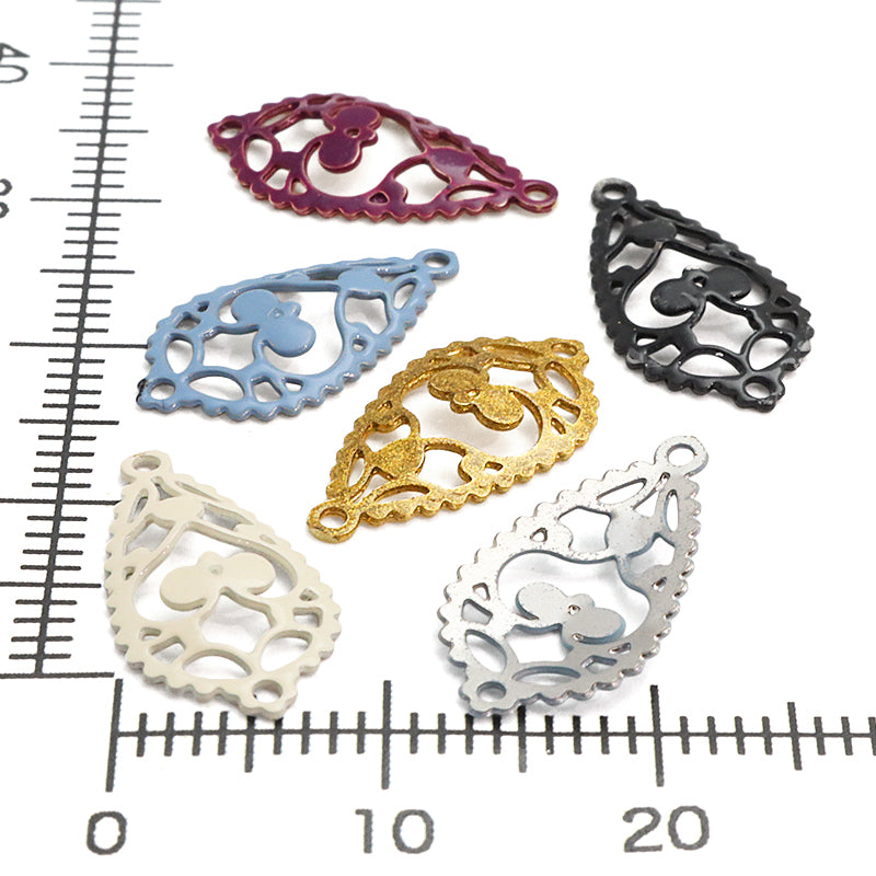 Italian filigree parts drop ivory