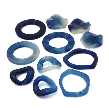 Acrylic ring deformed vertical hole Blue Marble [Outlet]