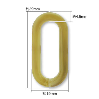 Acrylic Ring Oval Milk Brown Marble [Outlet]