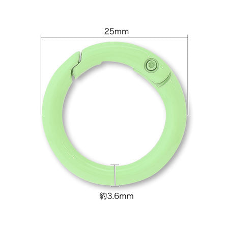 Carabiner round wire painted green