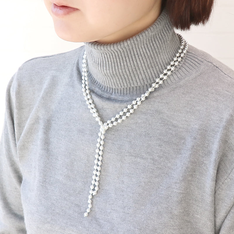 Kit Crystal Pearl Knotted Necklace (KR1139)