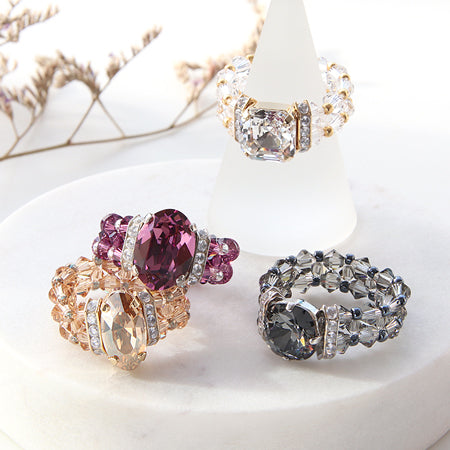 Recipe No.KR0145 Crystal and Londelver Bijoby Ring