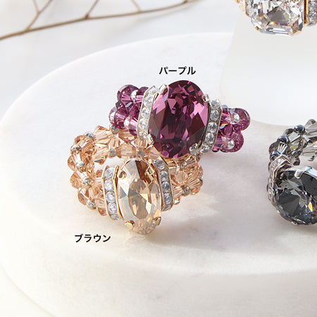 Recipe No.KR0145 Crystal and Londelver Bijoby Ring