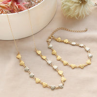 レシピ(図のみ)No.KR0180　チャーム ハートのネック＆ブレス