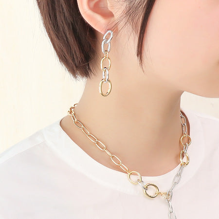 Recipe (Figure only) No.kr0215 Combination parts Bicolor neck &amp; earrings