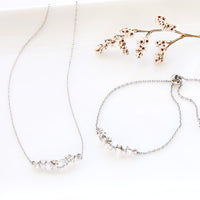 レシピNo.KR0225　キュービックジルコニアのスパイクネック＆ブレス