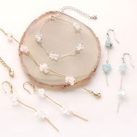 レシピNo.KR0317　半貴石サザレのチェーンブレス＆ピアス