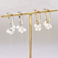 レシピNo.KR0410　プチバロックパールのフリンジピアス