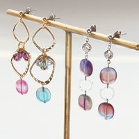 Recipe No.KR0413 2 types of Czech bead candy swing earrings