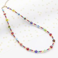 Recipe No. KR0430: Kowa Crystal and Milfiori Glass Mixnecklace