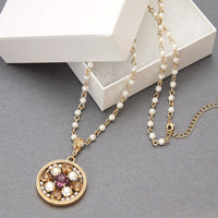 Recipe No.KR0436 Kiwa crystal classical circle necklace