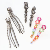 Recipe No.KR0438 Kiwa crystal long earrings 2 types