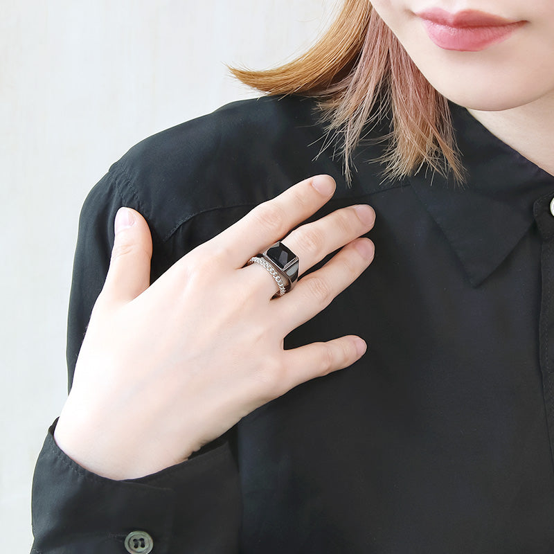 レシピNo.KR0479　メタルビジューレイヤードリング8種