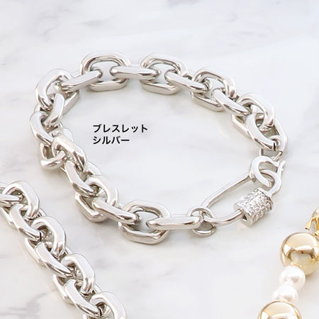 Recipe No.KR0504 Aluminum chain AL130-4F neck &amp; bracelet &amp; earrings