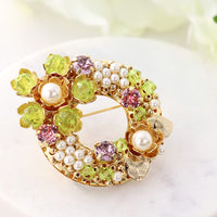 Recipe No.KR0514 Kiwa crystal bouquet brooch