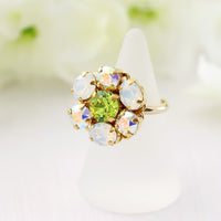 Recipe No.KR0517 Kiwa crystal round flower ring