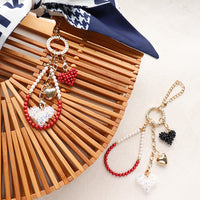 Recipe No.KR0535 Crystal pearl heart bag charm