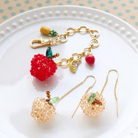 レシピNo.KR0552　りんごモチーフアクセサリー2種