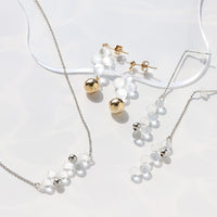 レシピNo.KR0567　ドイツ製アクリルバブルと銅玉のアクセサリー3種