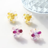 レシピ(図のみ)No.KR0576　アメリカ製ガラスシャワービーズのフラワーイヤリング