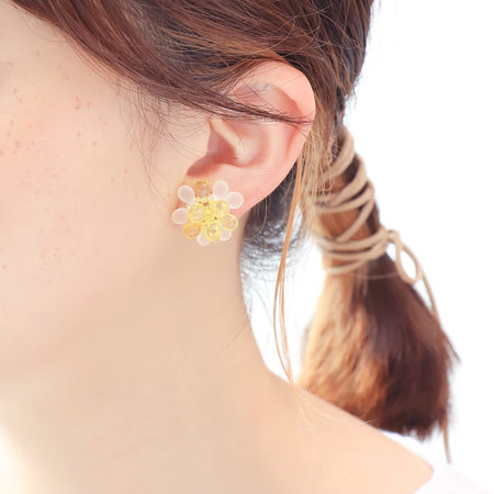 Kr0576 US glass shower Bead Flower Earrings