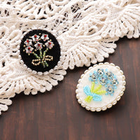 Recipe No.KR0583 Kiwa Crystal Star Flower Bouquet Brooch