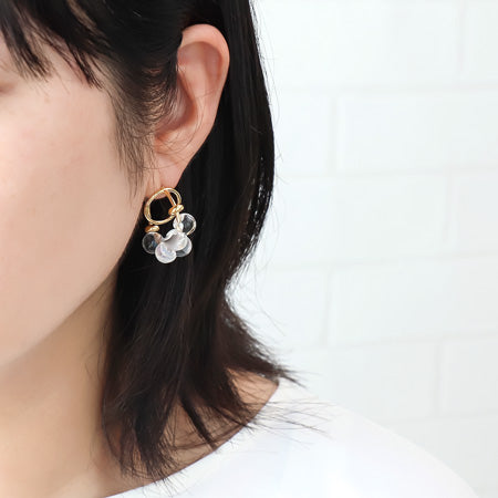 Recipe No.KR0596 3 types of German-made acrylic tin bubble earrings
