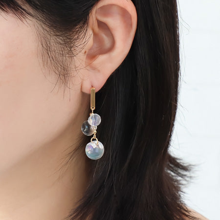 Recipe No.KR0596 3 types of German-made acrylic tin bubble earrings