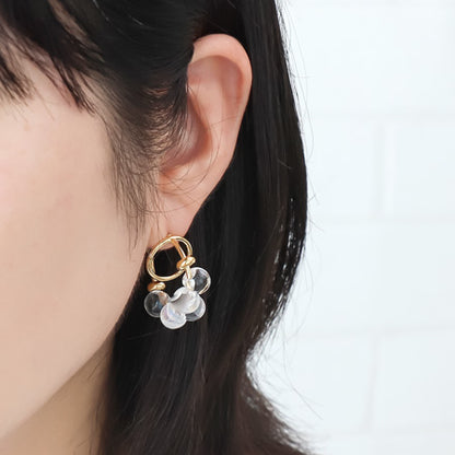 Recipe No.KR0596 3 types of German-made acrylic tin bubble earrings