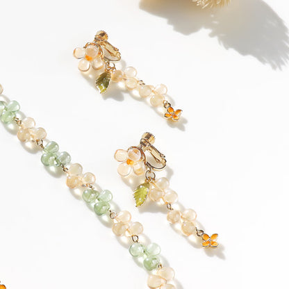 Recipe No.KR0603 Charm Osmanthus Autumn Color Neck &amp; Earrings