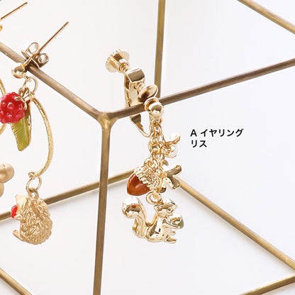 Recipe No.KR0605 Two types of charm squirrels and hedgehogs ear accessories