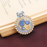 Recipe No.KR0615 Kiwa crystal round perfume bottle brooch