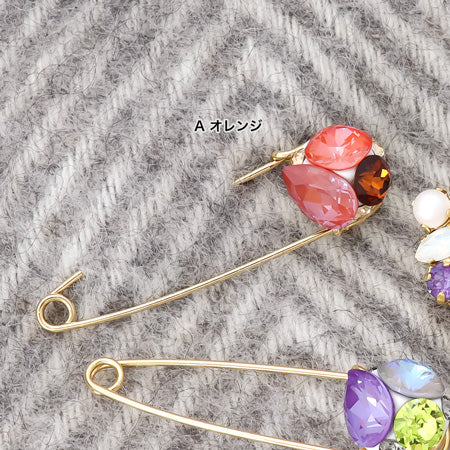 Recipe No.KR0627 Kiwa crystal color bijou brooch 2 types