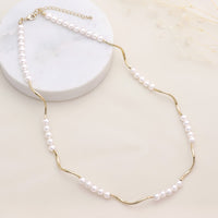 レシピNo.KR0628　クリスタルパールのスパイラルネックレス