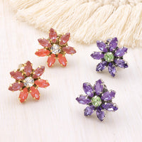 Recipe No.KR0629 Kiwa crystal marquise flower earrings