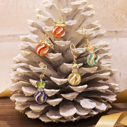 レシピ(図のみ)No.KR0646　ガラスビーズのクリスマスモチーフアクセサリー5種