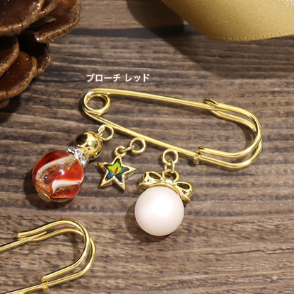 レシピ(図のみ)No.KR0646　ガラスビーズのクリスマスモチーフアクセサリー5種