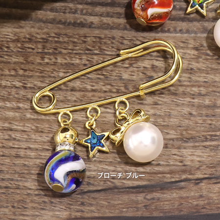 レシピ(図のみ)No.KR0646　ガラスビーズのクリスマスモチーフアクセサリー5種